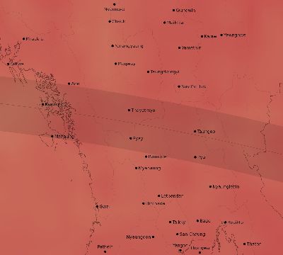Map of the average cloud coverage across Myanmar for the solar eclipse of 07/20/1944