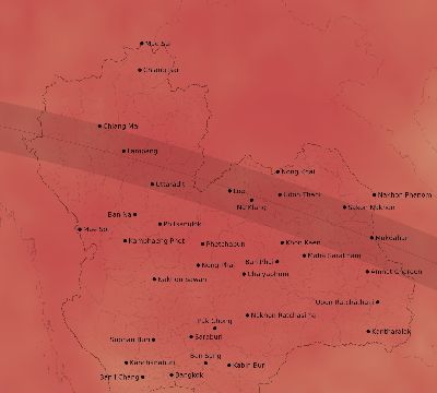 Map of the average cloud coverage across Thailand for the solar eclipse of 07/20/1944