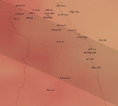 Map of the average cloud coverage across Vietnam for the solar eclipse of 07/20/1944