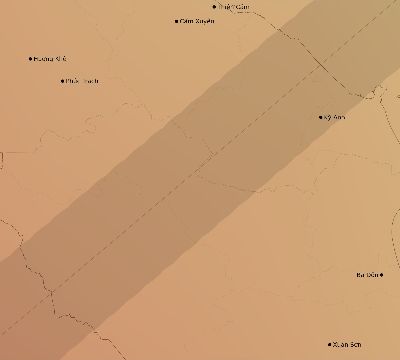 Map of the average cloud coverage across Vietnam for the solar eclipse of 05/09/1948