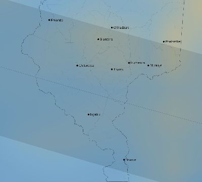 Map of the average cloud coverage across Malawi for the solar eclipse of 09/01/1951
