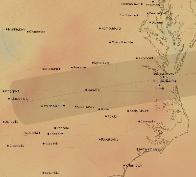 Map of the average cloud coverage across United States for the solar eclipse of 09/01/1951