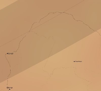 Map of the average cloud coverage across DR Congo for the solar eclipse of 02/25/1952