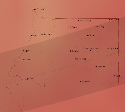 Map of the average cloud coverage across Equatorial Guinea for the solar eclipse of 02/25/1952