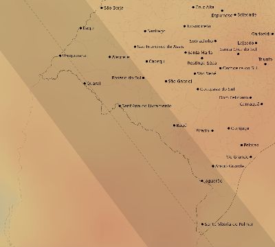 Map of the average cloud coverage across Brazil for the solar eclipse of 08/20/1952