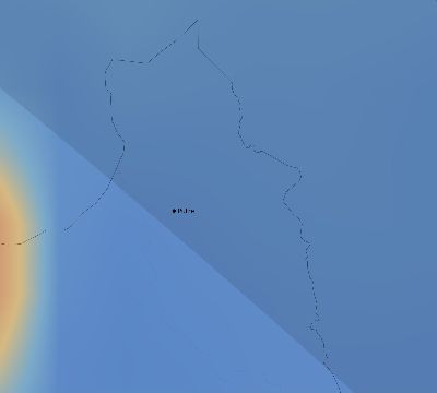 Map of the average cloud coverage across Chile for the solar eclipse of 08/20/1952