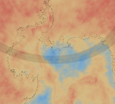Map of the average cloud coverage across Antarctica for the solar eclipse of 01/05/1954