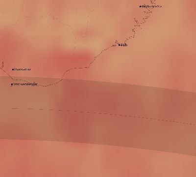 Map of the average cloud coverage across Iceland for the solar eclipse of 06/30/1954