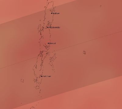Map of the average cloud coverage across India for the solar eclipse of 06/20/1955