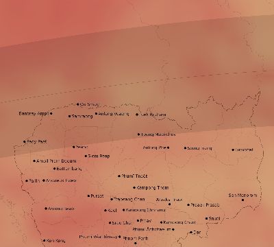 Map of the average cloud coverage across Cambodia for the solar eclipse of 06/20/1955