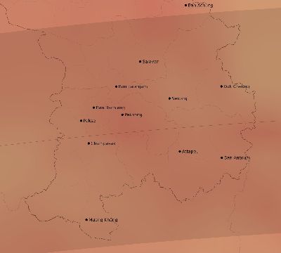 Map of the average cloud coverage across Laos for the solar eclipse of 06/20/1955