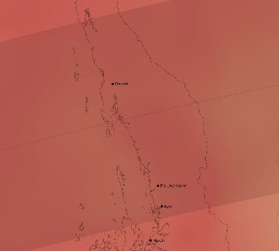Map of the average cloud coverage across Myanmar for the solar eclipse of 06/20/1955