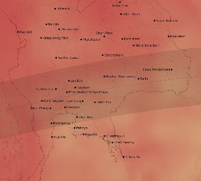 Map of the average cloud coverage across Thailand for the solar eclipse of 06/20/1955