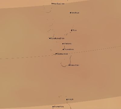 Map of the average cloud coverage across Maldives for the solar eclipse of 12/14/1955
