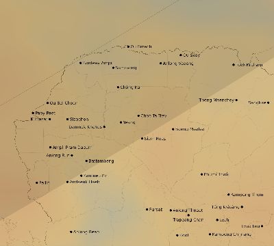 Map of the average cloud coverage across Cambodia for the solar eclipse of 04/19/1958