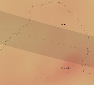 Map of the average cloud coverage across Central African Republic for the solar eclipse of 10/02/1959