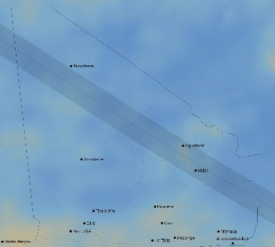 Map of the average cloud coverage across Mali for the solar eclipse of 10/02/1959
