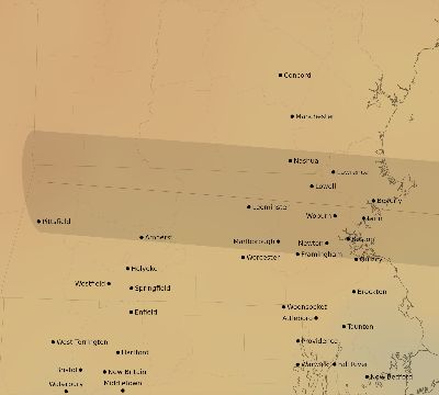 Map of the average cloud coverage across United States for the solar eclipse of 10/02/1959