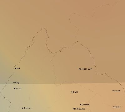 Map of the average cloud coverage across Albania for the solar eclipse of 02/15/1961
