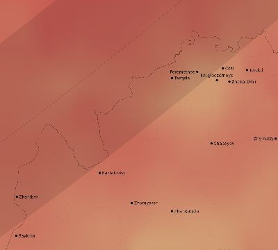 Map of the average cloud coverage across Kazakhstan for the solar eclipse of 02/15/1961
