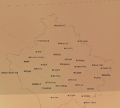 Map of the average cloud coverage across Kosovo for the solar eclipse of 02/15/1961