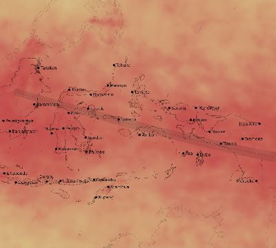 Map of the average cloud coverage across Indonesia for the solar eclipse of 02/05/1962