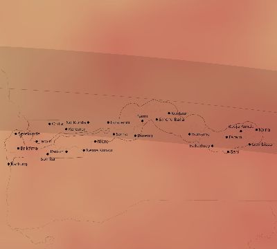Map of the average cloud coverage across Gambia for the solar eclipse of 07/31/1962