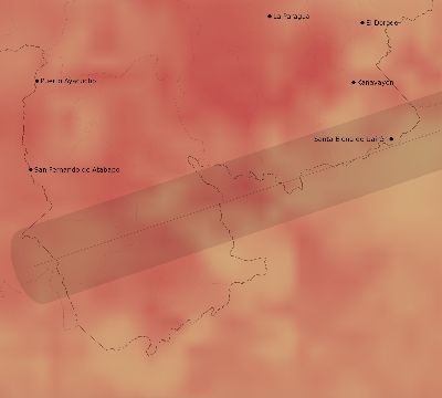 Map of the average cloud coverage across Venezuela for the solar eclipse of 07/31/1962