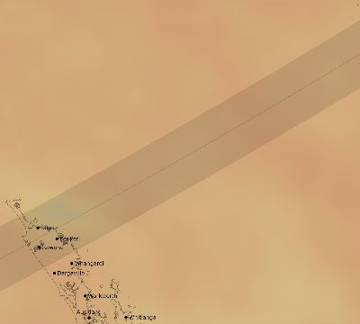 Map of the average cloud coverage across New Zealand for the solar eclipse of 05/30/1965