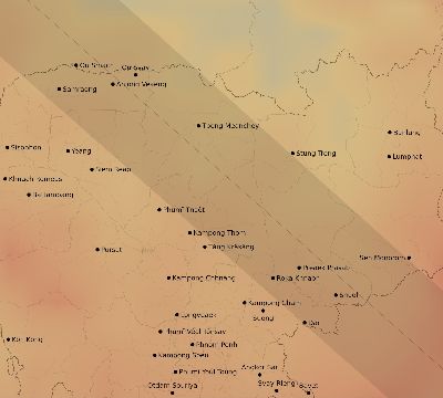 Map of the average cloud coverage across Cambodia for the solar eclipse of 11/23/1965