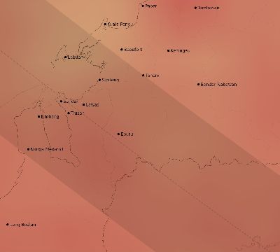 Map of the average cloud coverage across Malaysia for the solar eclipse of 11/23/1965