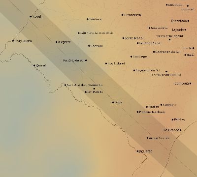 Map of the average cloud coverage across Brazil for the solar eclipse of 11/12/1966