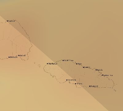 Map of the average cloud coverage across Samoa for the solar eclipse of 08/31/1970