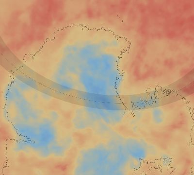 Map of the average cloud coverage across Antarctica for the solar eclipse of 01/16/1972