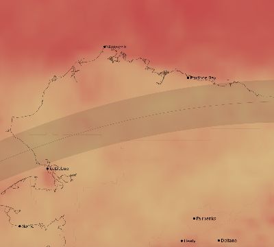 Map of the average cloud coverage across United States for the solar eclipse of 07/10/1972