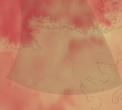 Map of the average cloud coverage across Antarctica for the solar eclipse of 08/22/1979