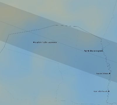 Map of the average cloud coverage across Paraguay for the solar eclipse of 08/10/1980