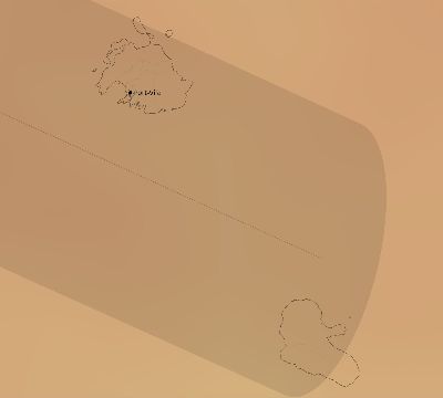 Map of the average cloud coverage across Vanuatu for the solar eclipse of 06/11/1983