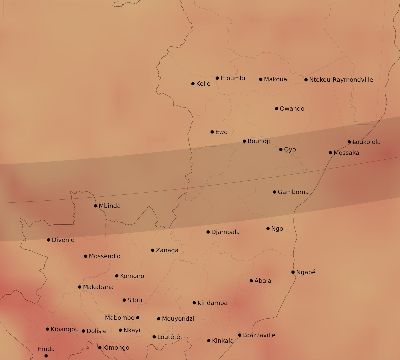 Map of the average cloud coverage across Republic of the Congo for the solar eclipse of 12/04/1983