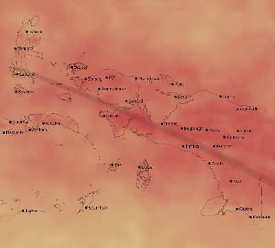 Map of the average cloud coverage across Indonesia for the solar eclipse of 11/22/1984