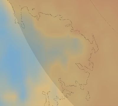 Map of the average cloud coverage across Antarctica for the solar eclipse of 11/12/1985