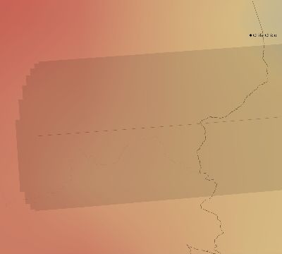 Map of the average cloud coverage across Chile for the solar eclipse of 03/29/1987