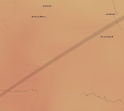Map of the average cloud coverage across Cameroon for the solar eclipse of 03/29/1987