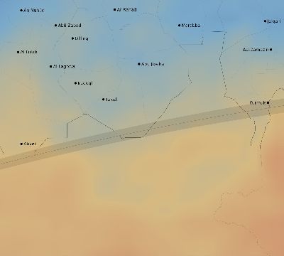 Map of the average cloud coverage across Sudan for the solar eclipse of 03/29/1987