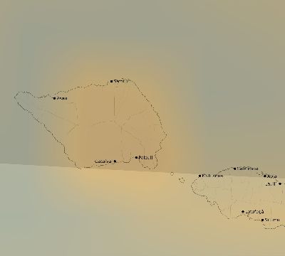 Map of the average cloud coverage across Samoa for the solar eclipse of 09/23/1987