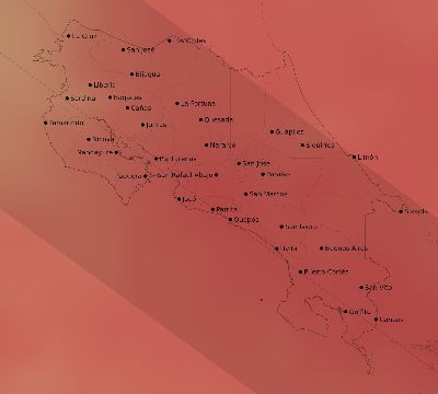 Map of the average cloud coverage across Costa Rica for the solar eclipse of 07/11/1991
