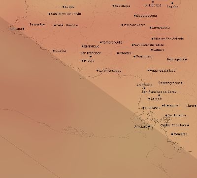 Map of the average cloud coverage across Honduras for the solar eclipse of 07/11/1991