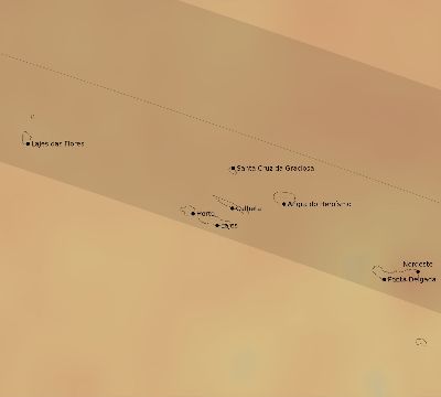 Map of the average cloud coverage across Portugal for the solar eclipse of 05/10/1994