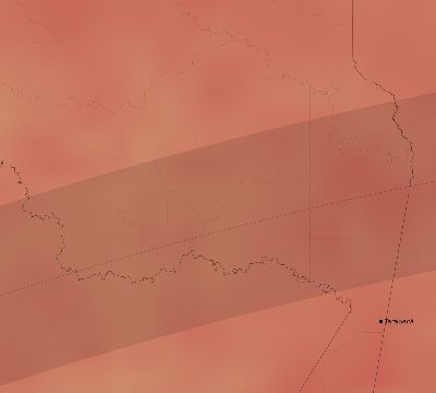 Map of the average cloud coverage across Colombia for the solar eclipse of 04/29/1995