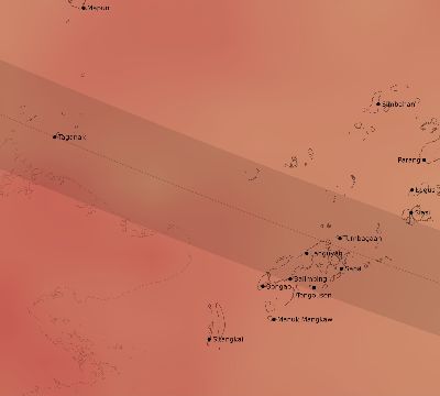 Map of the average cloud coverage across Philippines for the solar eclipse of 10/24/1995